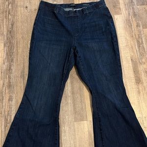 Judy Blue Plus Size 22w Pull On Super Flare Dark Wash Style 88136 Excellent Cond